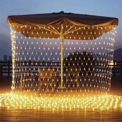 LED Net Mesh Lights Outdoor Christmas Fairy String Light 8 Lighting Modes Connectable Waterproof Wedding Xmas Party Lamp Decor