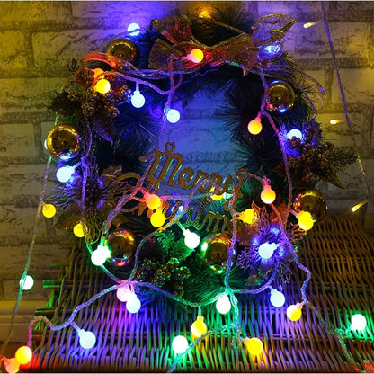 3M 6M 10M Fairy Garland LED Ball String Lights Waterproof for Christmas Tree Wedding Home Indoor Decoration Battery Powered