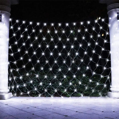 1.5X1.5/10x1/6x4M Led Net Mesh String Light Outdoor Curtain Icicle Light Christmas Garland Light For Garden Party Holiday Decor