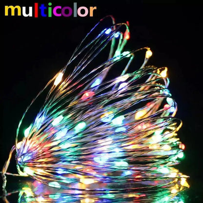 Led Fairy Lights String Garland for Brithday Wedding Balcony Bedroom Night Light  Decororation 5M 10M Powered by USB Battery