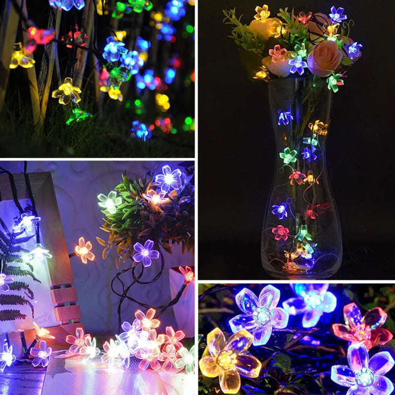 Christmas Decoration Festoon LED Light Cherry Blossom Battery Operated Garland 3-10m For Party/Wedding/Room/Home Decor Plug in