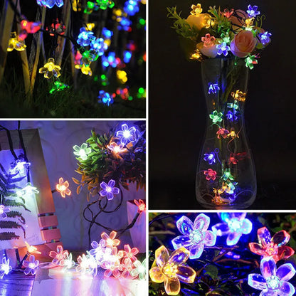 Christmas Decoration Festoon LED Light Cherry Blossom Battery Operated Garland 3-10m For Party/Wedding/Room/Home Decor Plug in