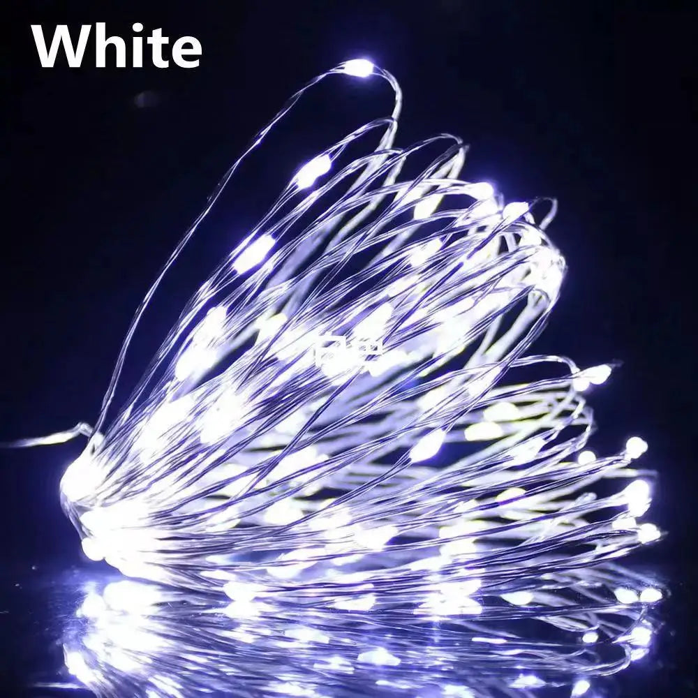 Led Fairy Lights String Garland for Brithday Wedding Balcony Bedroom Night Light  Decororation 5M 10M Powered by USB Battery