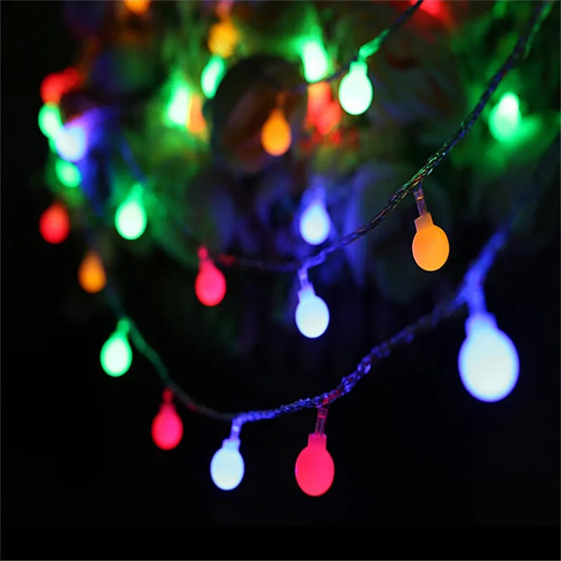 ECLH 5M/10M 100 LED Garland String Fairy Ball Light For Wedding Christmas Holiday Decoration Lamp Festival Outdoor Lighting 220V