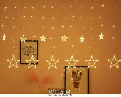 Star Moon Led Curtain Garland String Light EID Mubarak Ramadan Decoration for Home 2024 Islam Muslim Event Party Supplies Decor