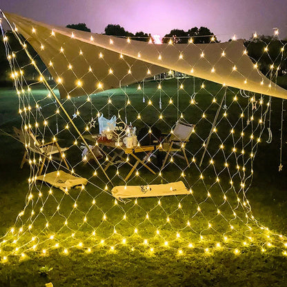 1.5X1.5/10x1/6x4M Led Net Mesh String Light Outdoor Curtain Icicle Light Christmas Garland Light For Garden Party Holiday Decor