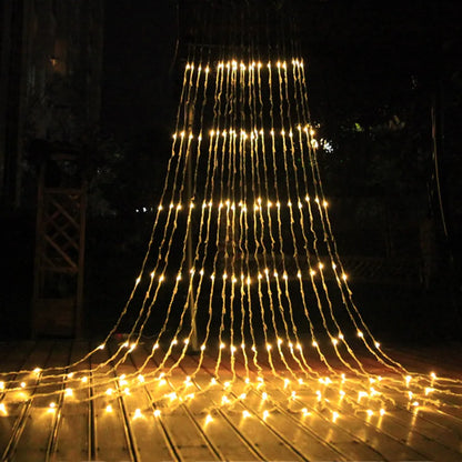 Thrisdar 3X3M 6X3M Water Flow Snowing Effect Curtain Fairy String Light Xmas Wedding Party Hotel Window Waterfall Icicle Light