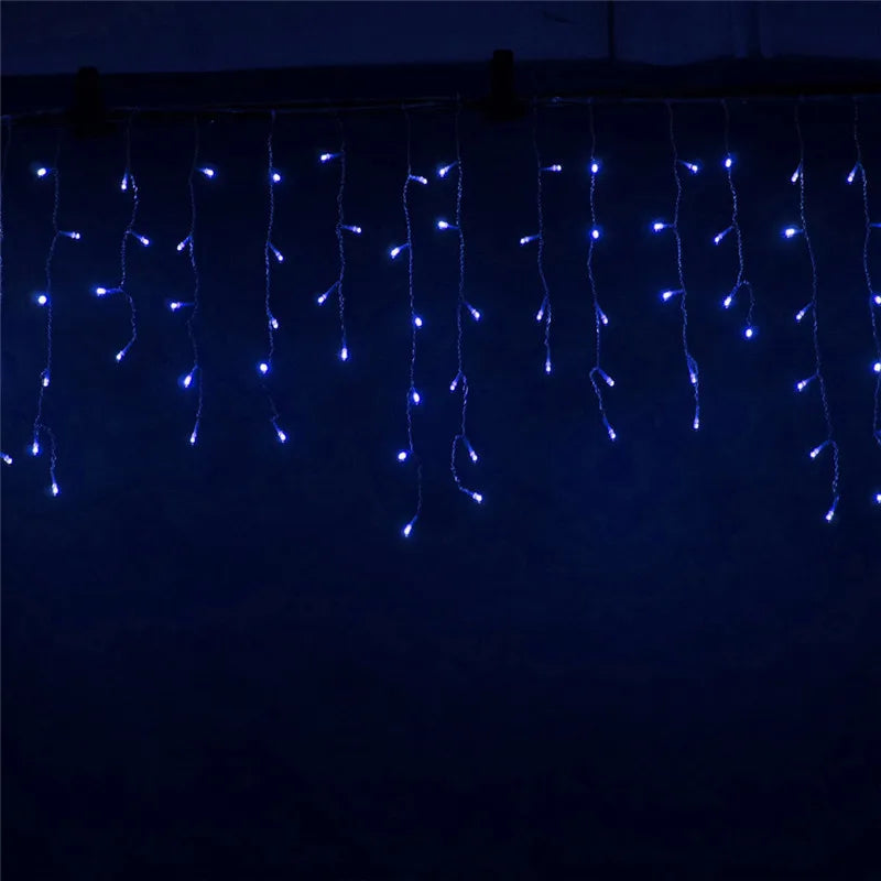 Christmas Lights Outdoor Decoration 5m Droop 0.4-0.6m Led Curtain Icicle String Lights Garden Xmas Party Decorative Lights