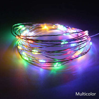 1pcs 5M 10M USB LED String lights 50/100leds Silver Wire Fairy Garland For New Year Wedding Christmas Holiday Home Decoration