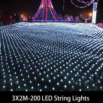 1.5MX1.5M 2x3M 4x6M Christmas Garlands LED String Christmas Net Lights Fairy Xmas Party Garden Wedding Decoration Curtain Lights