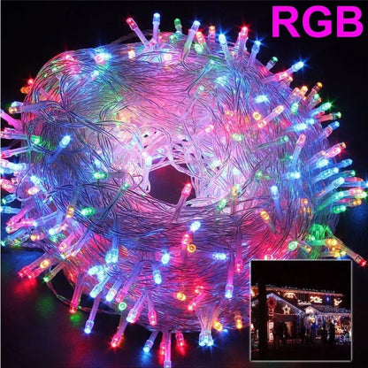 ECLH Christmas Lights 10M 20M 30M 50M 100M Led String 8 Function Christmas Lights 8 Colors For Wedding Party Holiday Lights