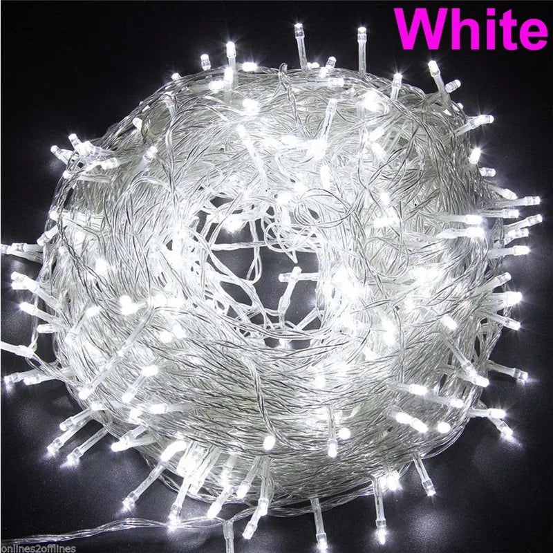 ECLH Christmas Lights 10M 20M 30M 50M 100M Led String 8 Function Christmas Lights 8 Colors For Wedding Party Holiday Lights