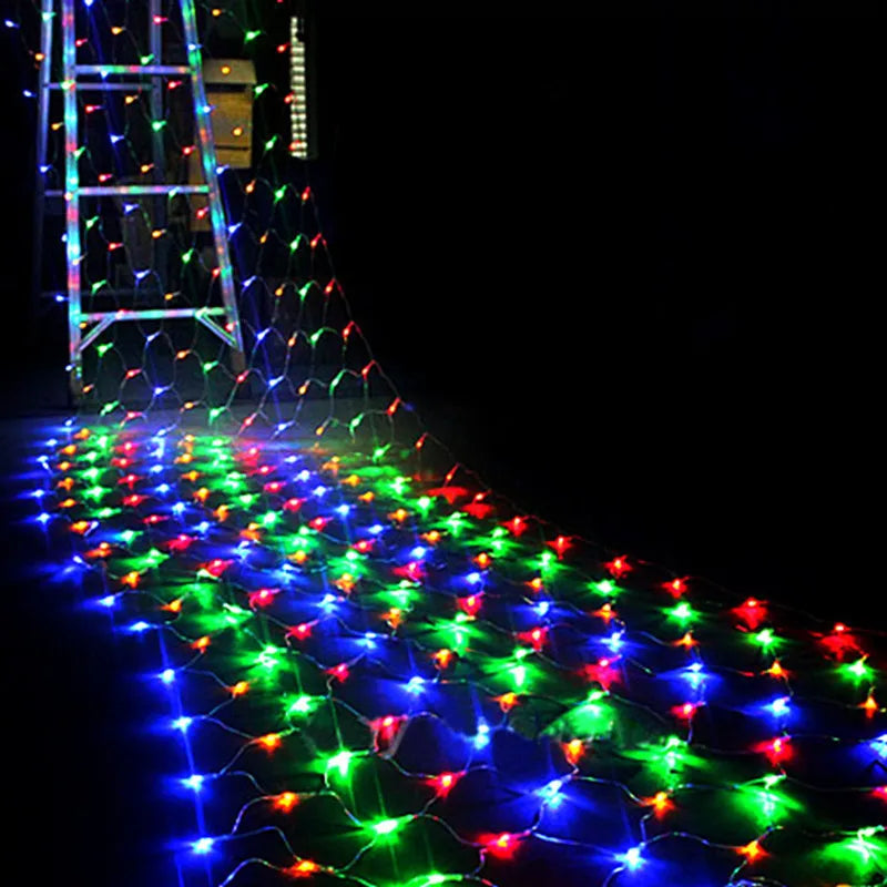 1.5MX1.5M 2x3M 4x6M Christmas Garlands LED String Christmas Net Lights Fairy Xmas Party Garden Wedding Decoration Curtain Lights