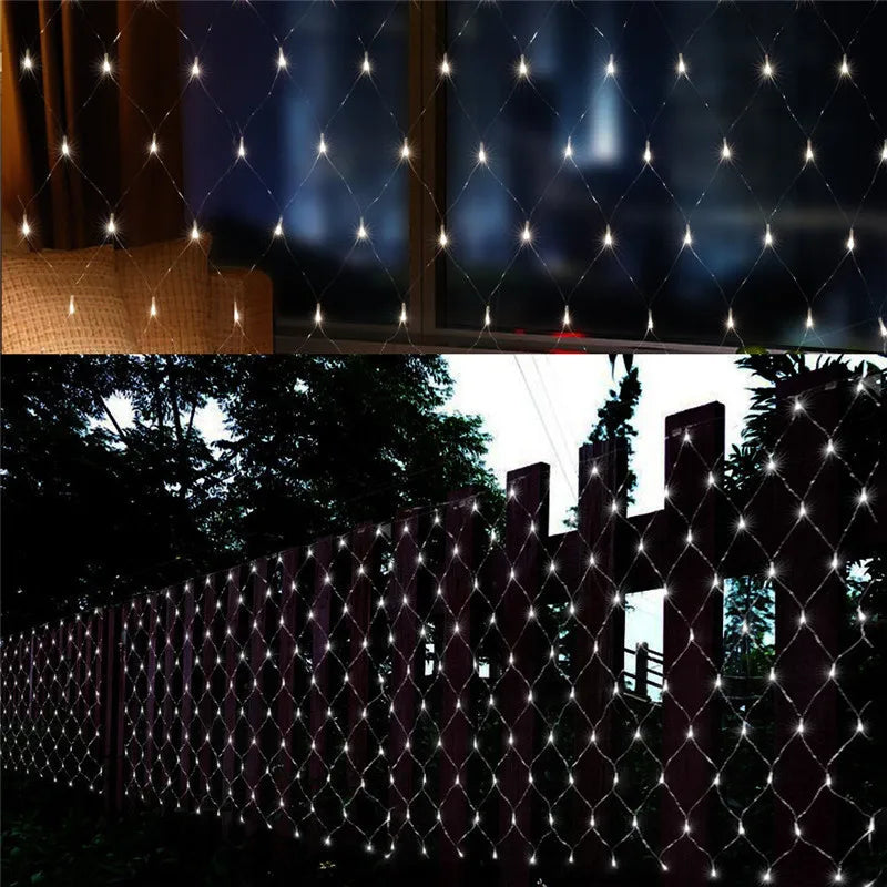 1.5MX1.5M 2x3M 4x6M Christmas Garlands LED String Christmas Net Lights Fairy Xmas Party Garden Wedding Decoration Curtain Lights