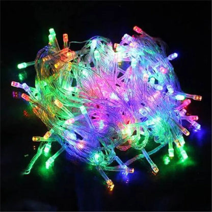 ECLH Christmas Lights 10M 20M 30M 50M 100M Led String 8 Function Christmas Lights 8 Colors For Wedding Party Holiday Lights