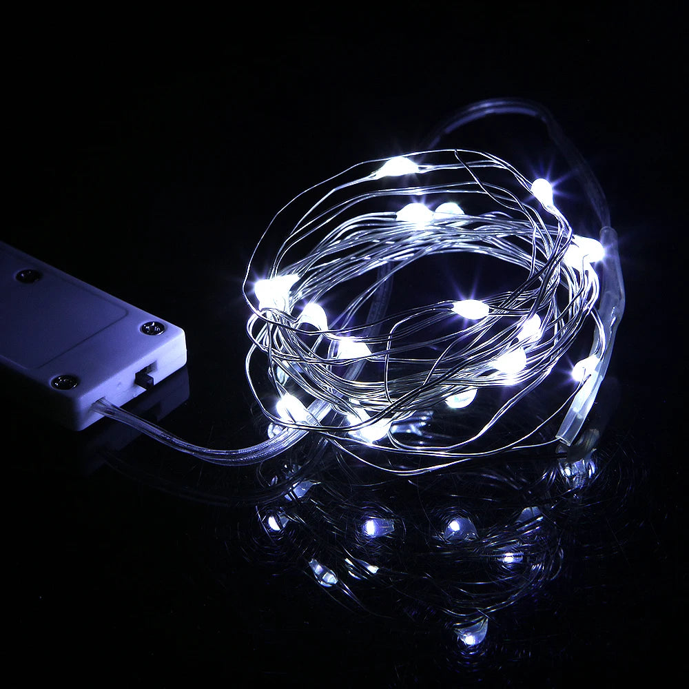 LED String lights 2M 20LED Copper Wire Fairy light Christmas Wedding Party Decoration Powered by CR2032 Battery led Strip lamp