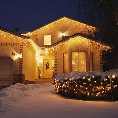 Christmas Lights Outdoor Decoration 5m Droop 0.4-0.6m Led Curtain Icicle String Lights Garden Xmas Party Decorative Lights