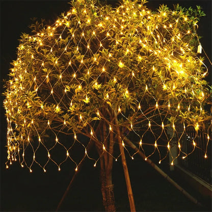 1.5X1.5/10x1/6x4M Led Net Mesh String Light Outdoor Curtain Icicle Light Christmas Garland Light For Garden Party Holiday Decor