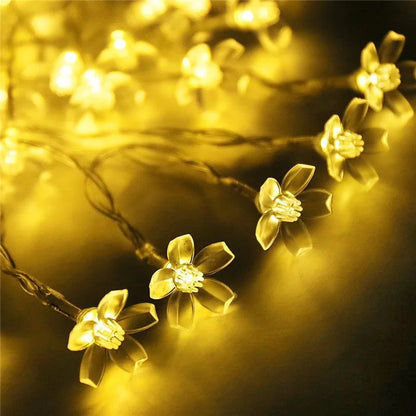 Christmas Decoration Festoon LED Light Cherry Blossom Battery Operated Garland 3-10m For Party/Wedding/Room/Home Decor Plug in