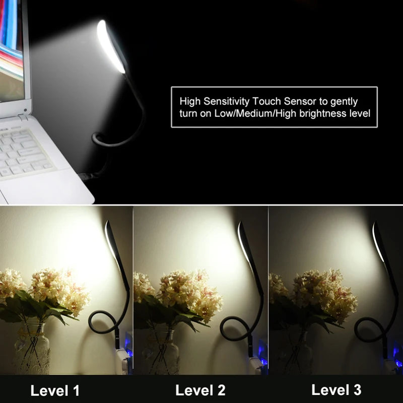 Flexible LED Touch USB Light Portable Mini USB Led Lamp Ultra Bright Portable Mini Lamp for Laptop Notebook PC 14LEDS