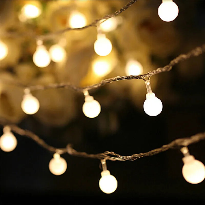 ECLH 5M/10M 100 LED Garland String Fairy Ball Light For Wedding Christmas Holiday Decoration Lamp Festival Outdoor Lighting 220V