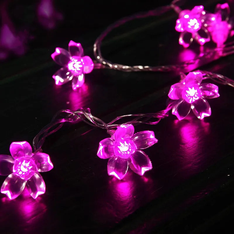 Christmas Decoration Festoon LED Light Cherry Blossom Battery Operated Garland 3-10m For Party/Wedding/Room/Home Decor Plug in