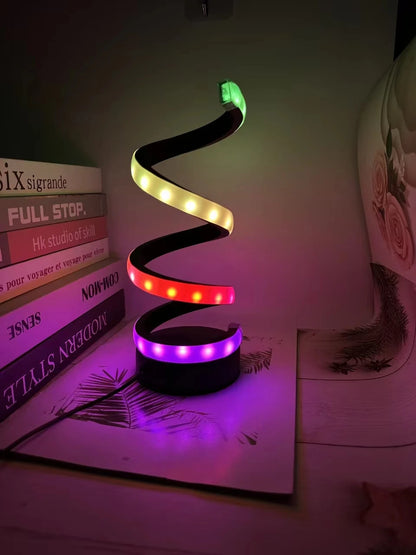 LED Table Lamp Modern Minimalist Dimmable Spiral Table Lamp 3 Color RGB Bedside Lamp Desk Light for Bedroom Living Room Office