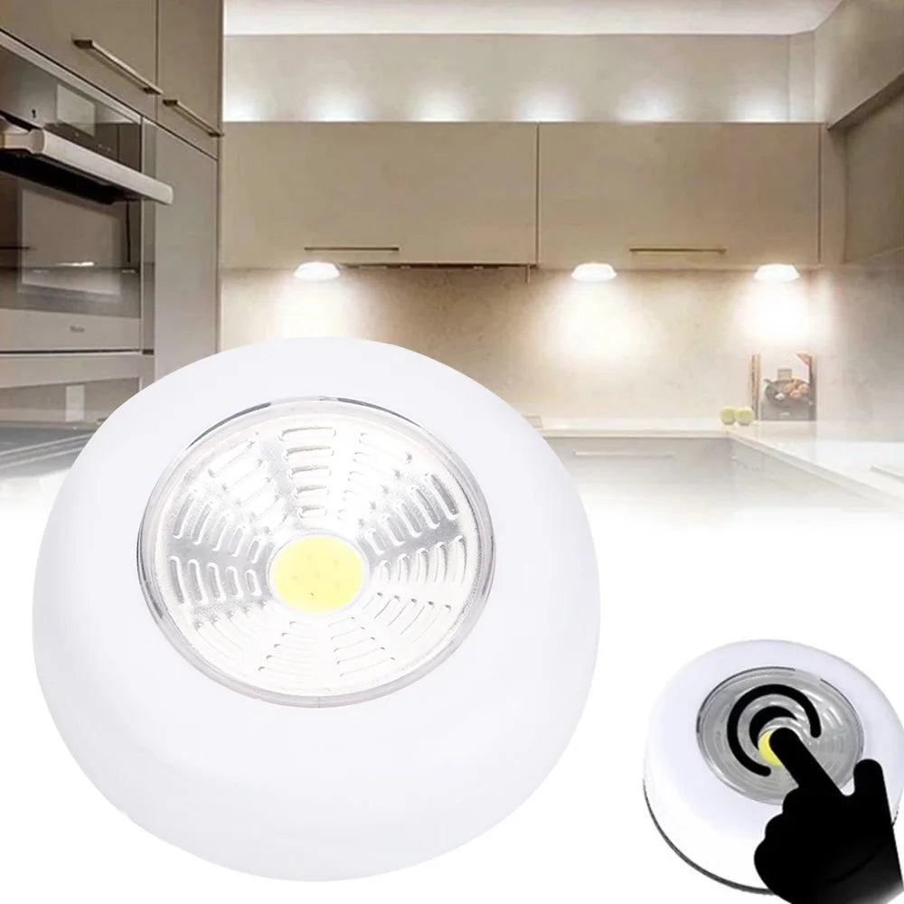 COB LED Under Cabinet Light With Adhesive Sticker Wireless Wall Lamp Wardrobe Cupboard Drawer Closet Bedroom Night Light