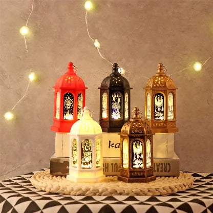 Muslim Ramadan Lantern Decor Ornament EID Mubarak LED Festival Night Light Eid Al Adha Gift Gurbang Ramadan Decoration for Home