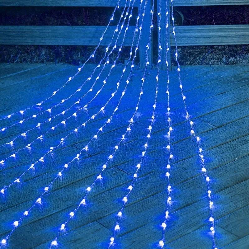 Christmas LED Waterfall Curtain Icicle Fairy String Lights 3x2M/3x3M LED Garland Lights for Home Party Wedding Background Decor