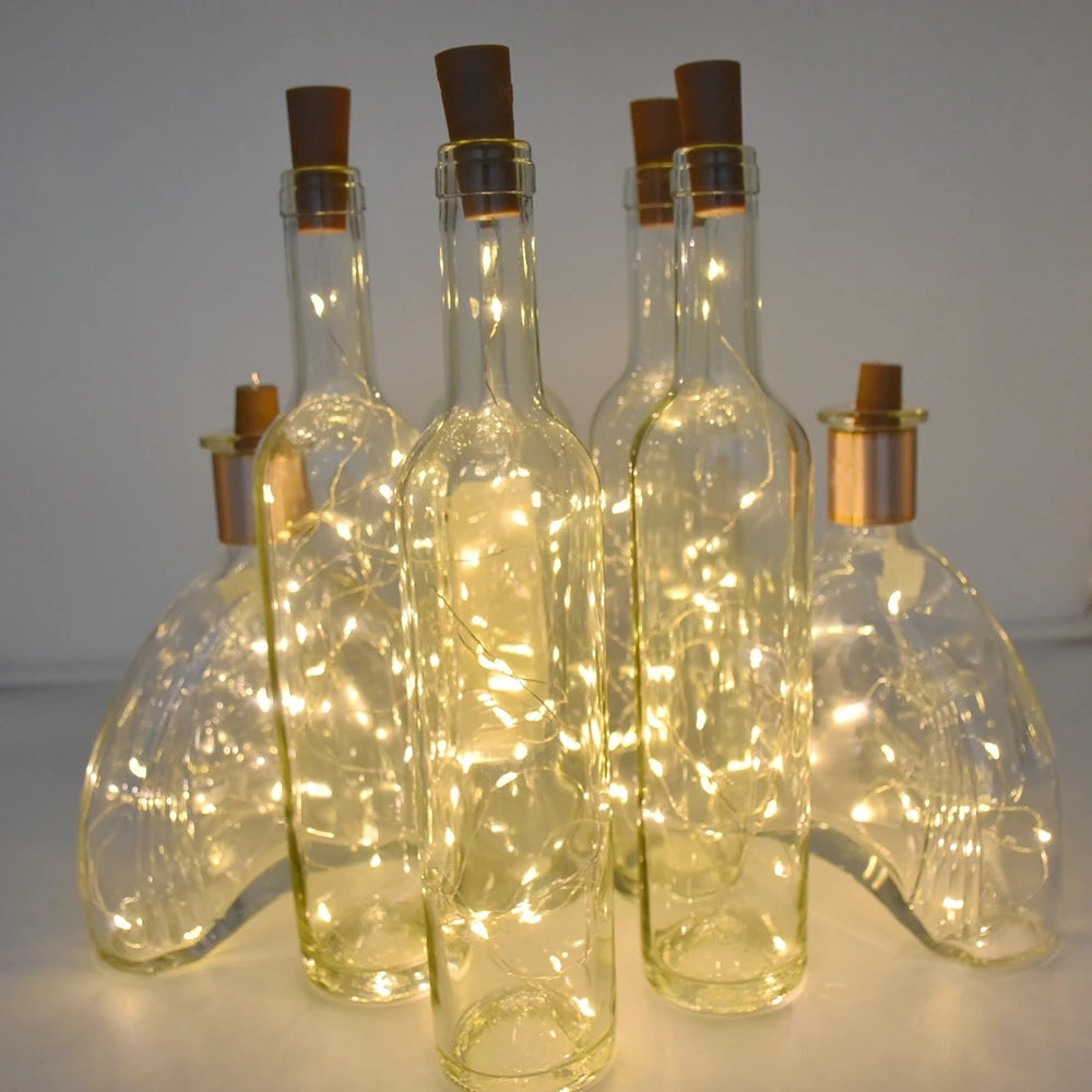 LED Cork Wine Bottle Lights Battery Light Fairytale Mini Cork String Lights Party Wedding Christmas Halloween Bar Decor Ideas