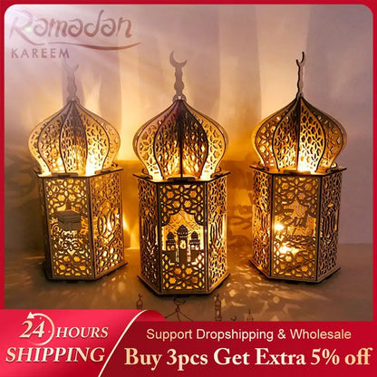 Ramadan Countdown Calendar Eid Mubarak Wooden Ornament 2023 Ramadan Decoration for Home Islam Muslim Party Decor Ramadan Kareem