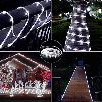 Waterproof Garland 200/300LEDs Tube String Lights Outdoor 8 Modes Christmas Fairy Lights for Garden Party Wedding New Year Decor