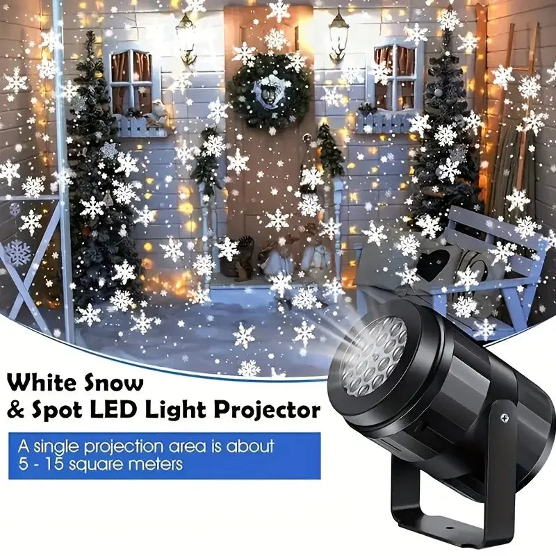 1pc Versatile LED Snowflake Projector USB Powered Rotating Night Light for Christmas Halloween Decoration Perfect for Home Party