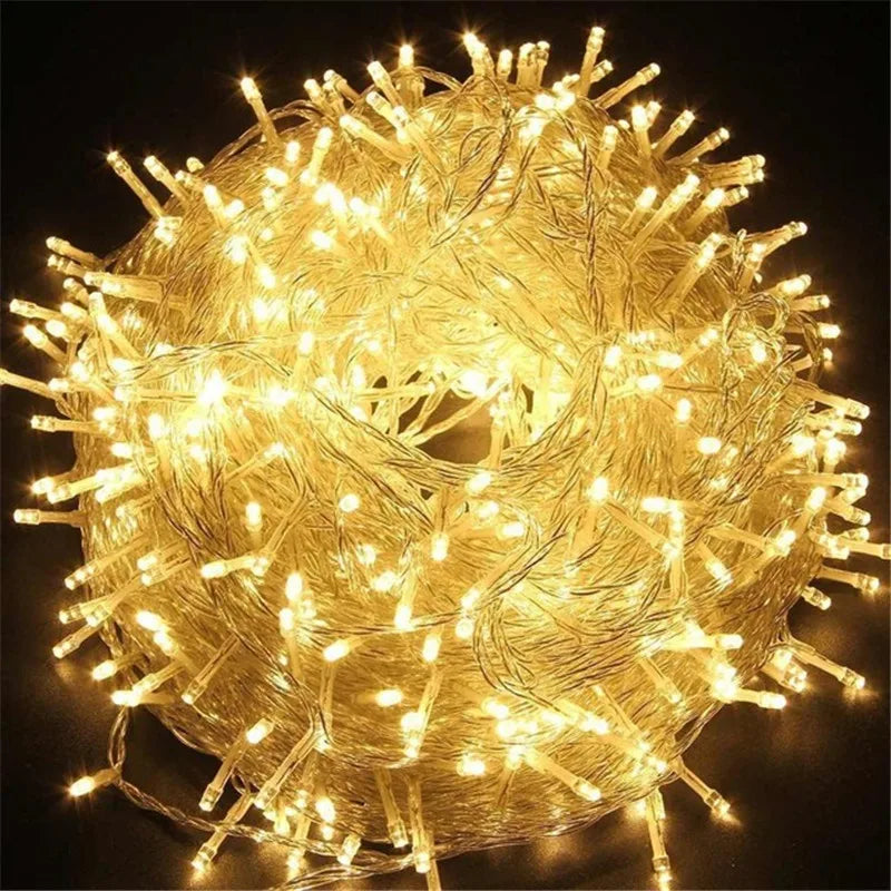 ECLH Christmas Lights 10M 20M 30M 50M 100M Led String 8 Function Christmas Lights 8 Colors For Wedding Party Holiday Lights