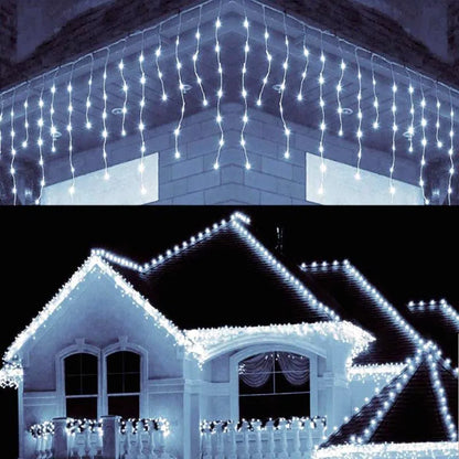 Street Garland Winter Festoon Led Light Curtain Icicle Garlands for New Year Droop 0.3M 0.4M 0.5M for Christmas Decorations 2024