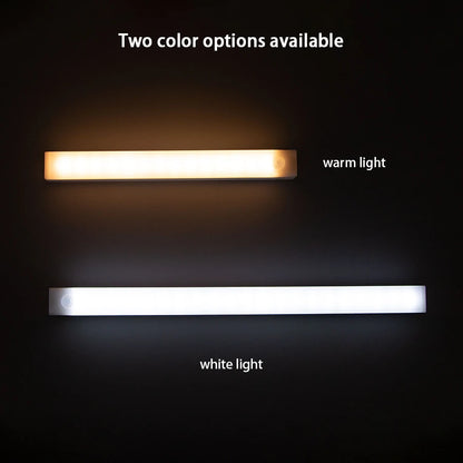 Rechargeable LED Motion Sensor Night Light Under Cabinet Cordless Lamp for Kitchen Wardrobe Bedside Induction Strip Bar Light