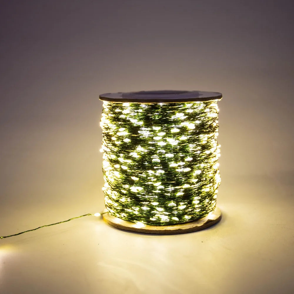 10M100LED String Lights Green Wire Fairy Lights Warm White Garland for Outdoor Home Christmas Wedding Party Garden Decoration