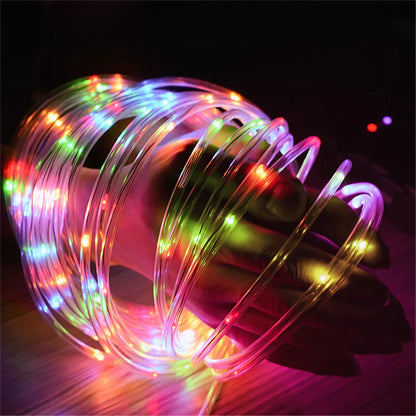 Waterproof Garland 200/300LEDs Tube String Lights Outdoor 8 Modes Christmas Fairy Lights for Garden Party Wedding New Year Decor