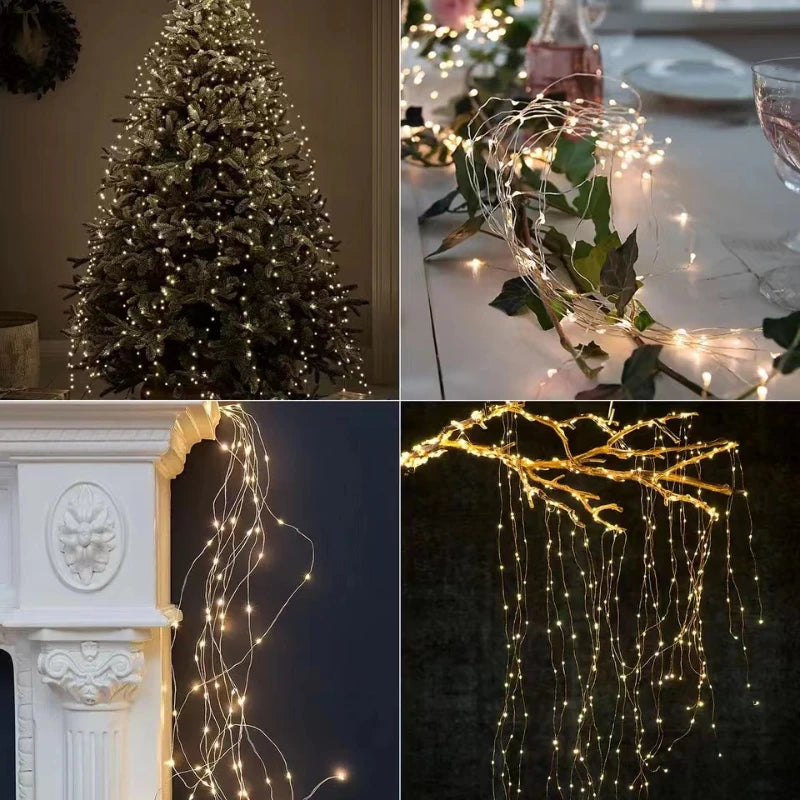 50Leds 100Leds Battery String Fairy Lights Copper Wire Christmas Light  Wedding Party Holiday Fairy Lights Battery Power Supply