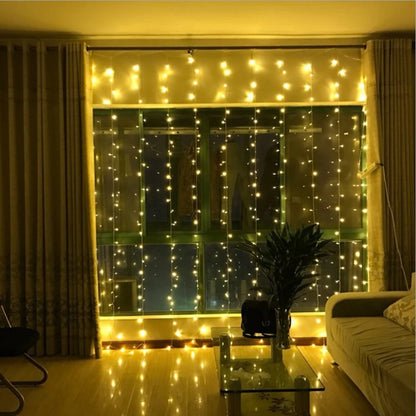 Curtain String Lights LED Battery Powered Wedding Fairy Lights Garland For Christmas New Year Party Camping Outdoor Decoration