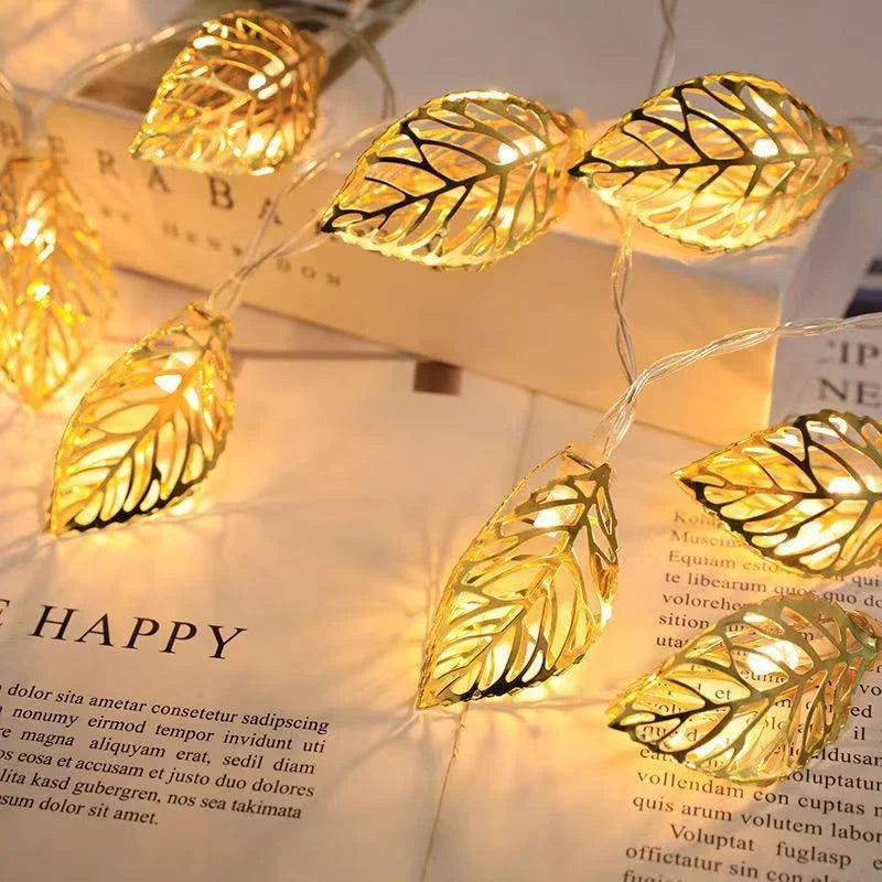 10/20 LEDs Fairy String Lights Leaves Garland Lamp For Festival Living Room Wedding Christmas Decoration Fairy String Lights