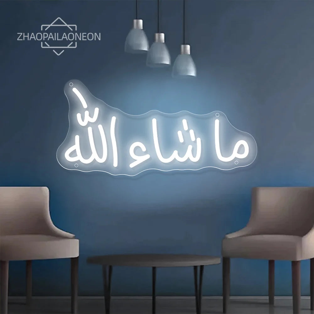 Eid Mubarak Neon Led Sign Ramadan Neon Lights Room Decoration Bedroom Decor Neon Light Wall Decoration Led Lamp USB Home Light