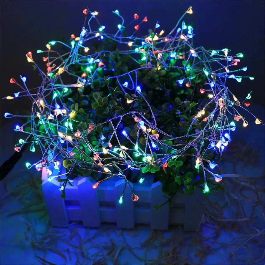 36M Cluster LED String Fairy Lights Sliver Wire Outdoor Christmas Tree Light Garland For New Year Street Home Party Wedding