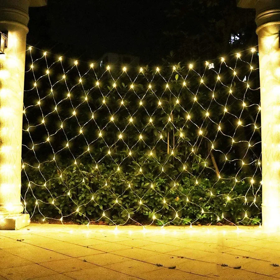 1.5x1.5M 3x2M 6x4M LED Net Mesh Fairy String Light Garland Window Curtain Christmas Fairy Light Wedding Party Holiday Light