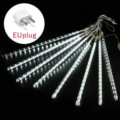 8 Tubes Meteor Shower Rain Led String Lights Street Garlands Christmas Tree Decorations for Outdoor New Year Fairy Garden Lights