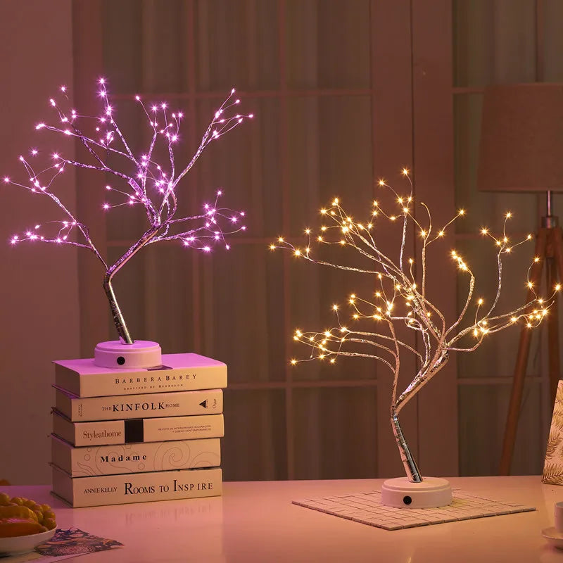 Fairy Tree Table Lamp Battery/USB Copper Wire 108 LED Fire Decorative Desk Night Light Home Bedroom Gifts Christmas Decoration