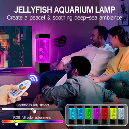 Creative Jellyfish Light Led Aquarium Night Light Colors Changing Remote Control Relax Bedside Table Light For Home Bedroom