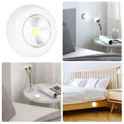 COB LED Under Cabinet Light With Adhesive Sticker Wireless Wall Lamp Wardrobe Cupboard Drawer Closet Bedroom Night Light