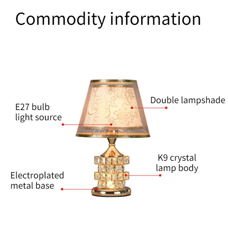 Crystal Table Lamp Diamond Table Lamp Decoration Desk Lamps  Classic Bedroom Bedside Bar Rubik's Cube European Style  Luxury